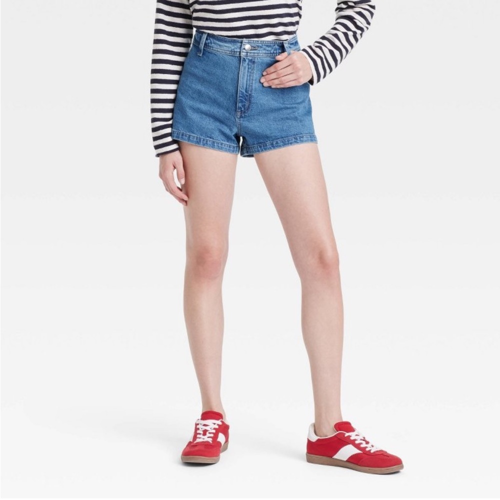 Women's High-Rise Sailor Denim Shorts - Universal Thread™ Medium Wash 4